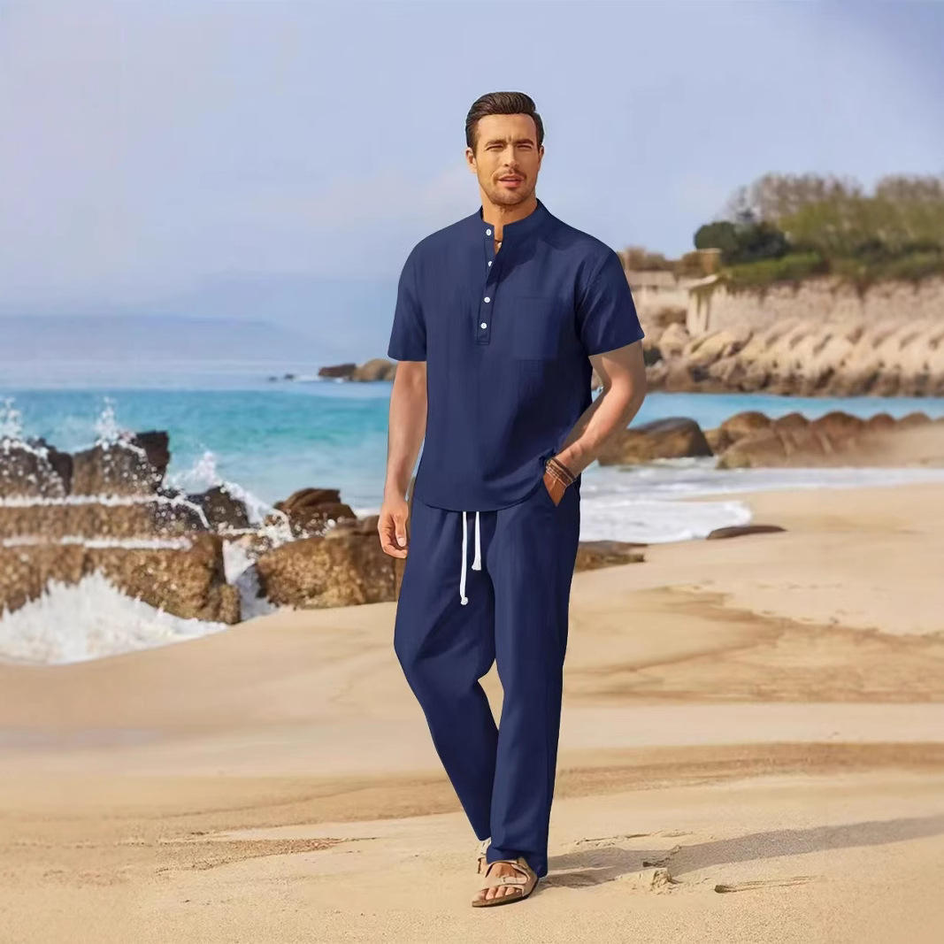 Loose Casual Cotton Linen Men' - Linen Shirt Breathable incelemesi ve fiyatı