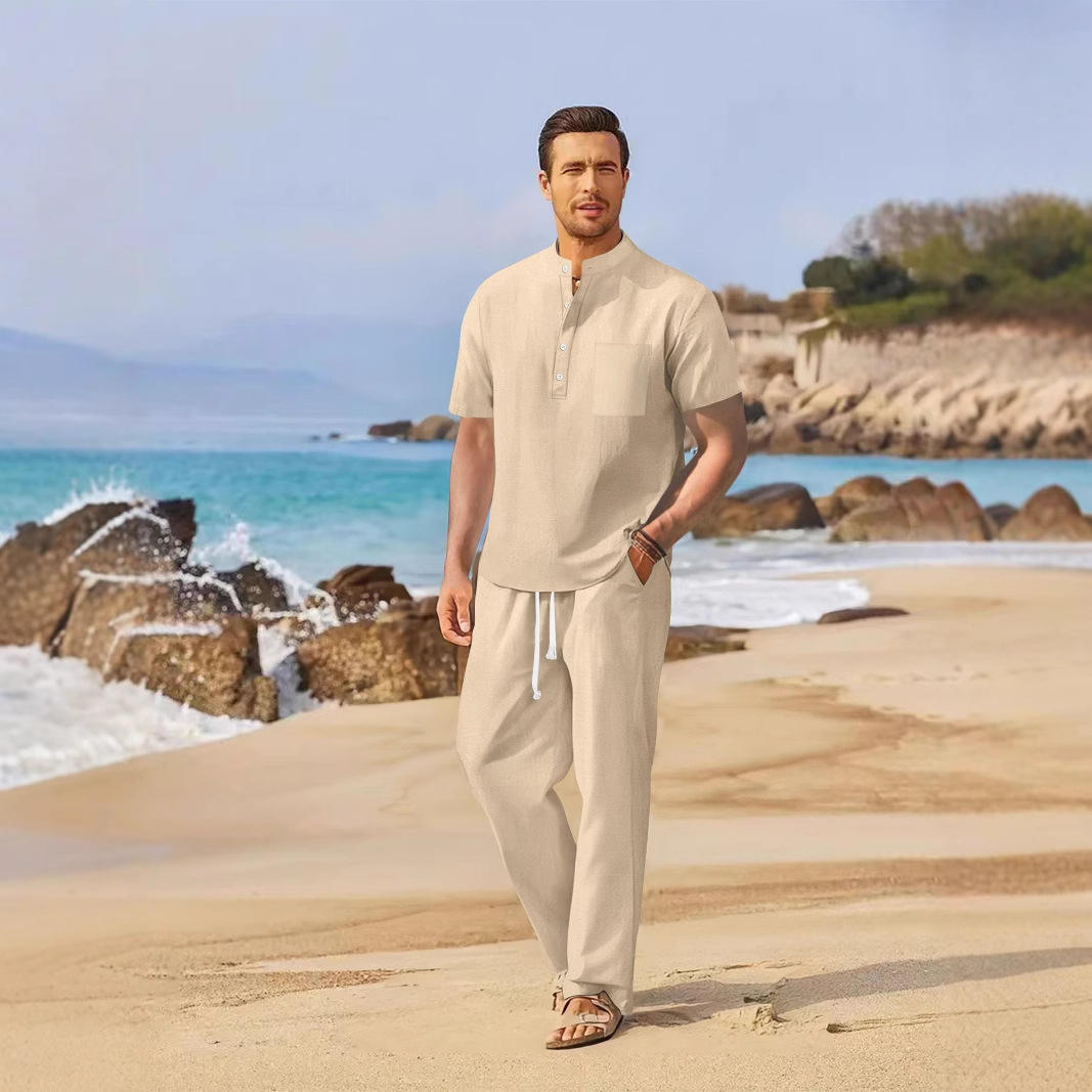 Loose Casual Cotton Linen Men' - Linen Shirt Breathable incelemesi ve fiyatı