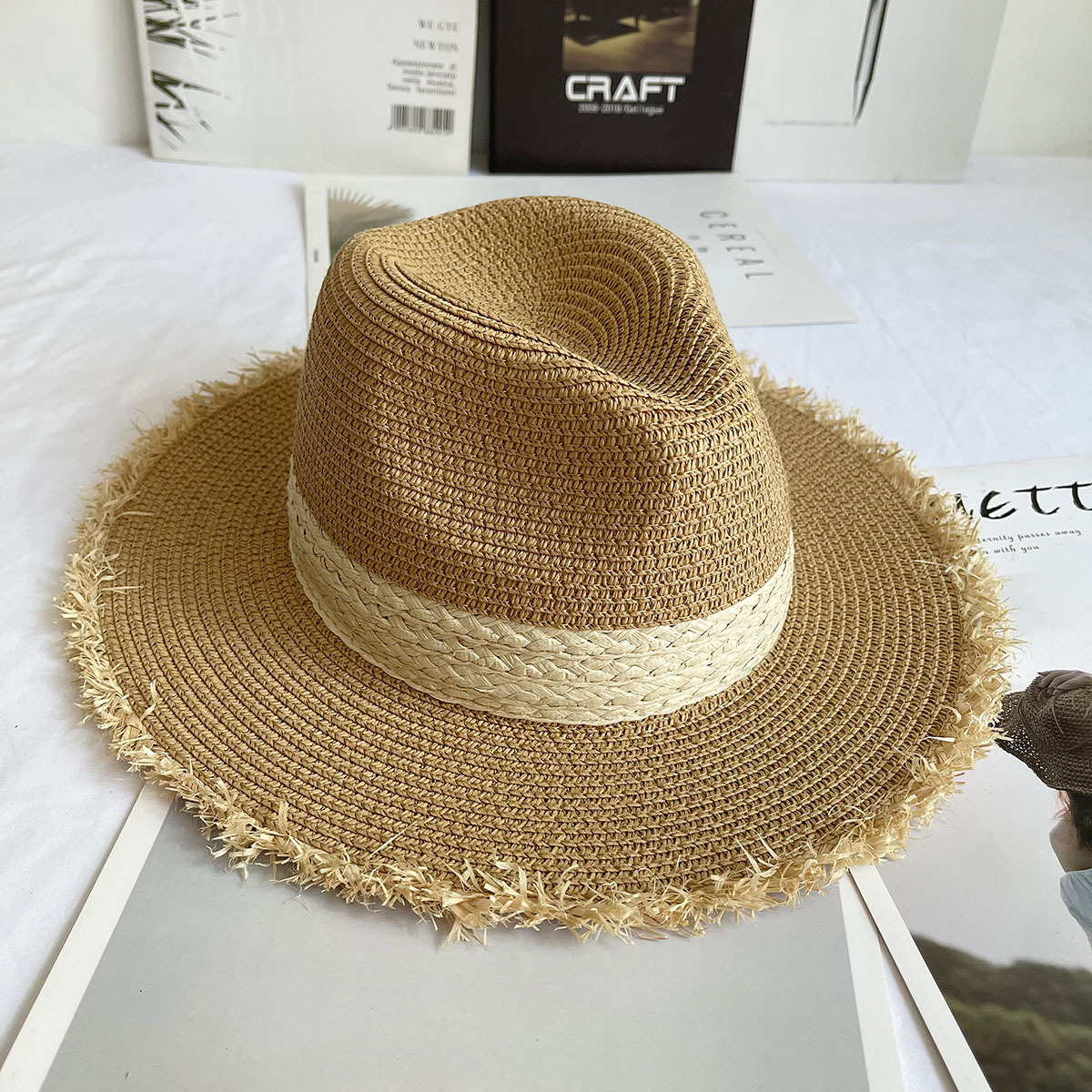 Fringed Brim Panama Hat Wide B - Bucket Hat Straw incelemesi ve fiyatı
