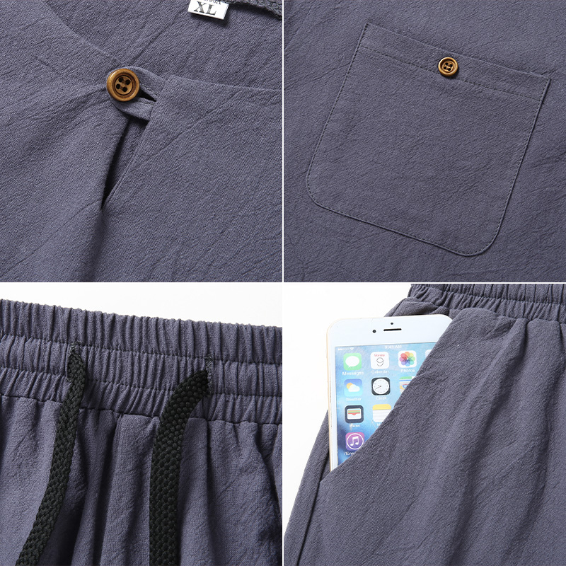 High-quality fashionable men's - Short Linen Drawstring incelemesi ve fiyatı