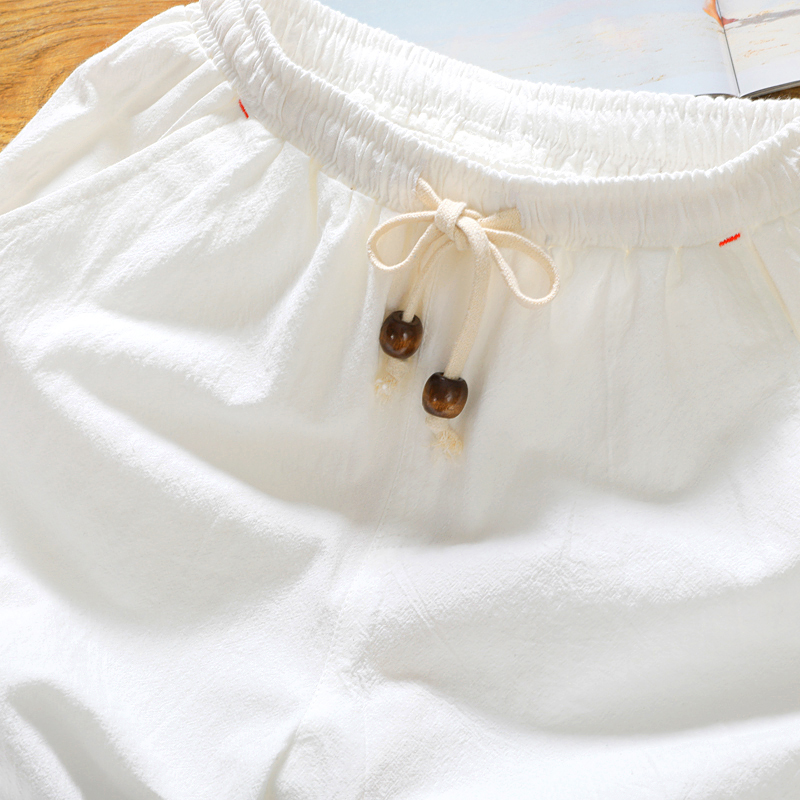 Brand men's summer fashion sol - Short Linen Drawstring incelemesi ve fiyatı