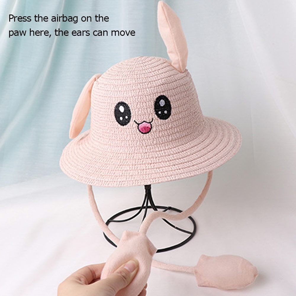 Summer Bucket Cap Moving Ears  - Bucket Hat Straw incelemesi ve fiyatı