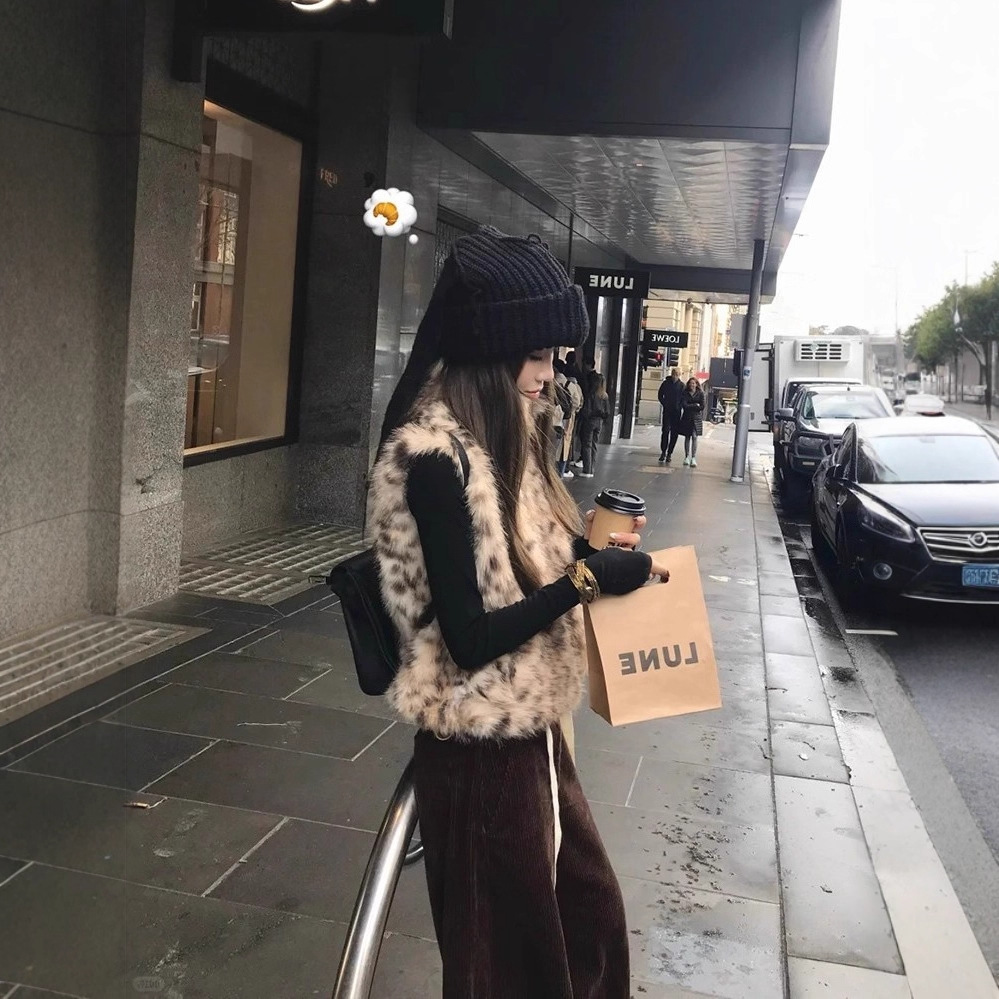 Women Faux Fur Vest Coats Shor - Short Linen Drawstring incelemesi ve fiyatı
