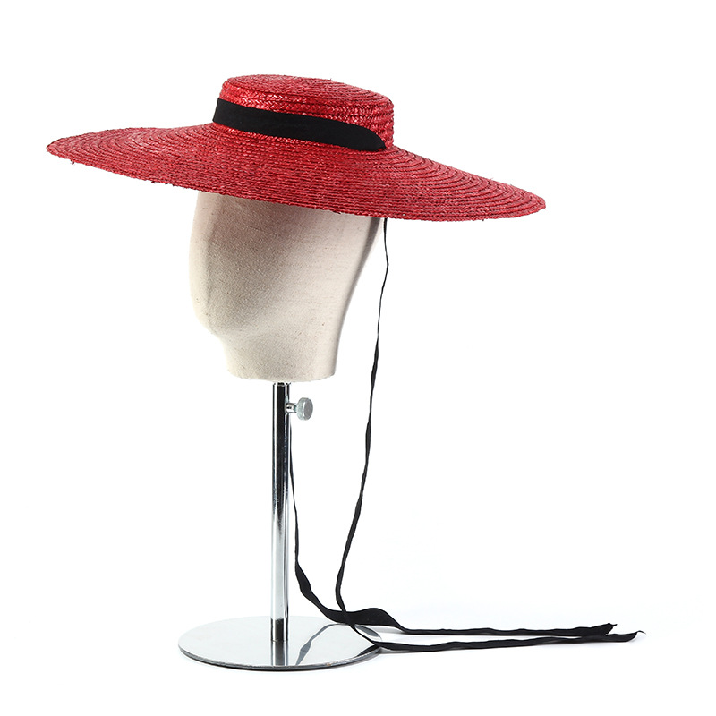 15cm Wide Brim Straw Hat Flat  - Bucket Hat Straw incelemesi ve fiyatı