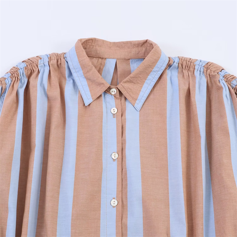 Women's Stripe Shirt 2026 New  - Shirt Camp Collar incelemesi ve fiyatı