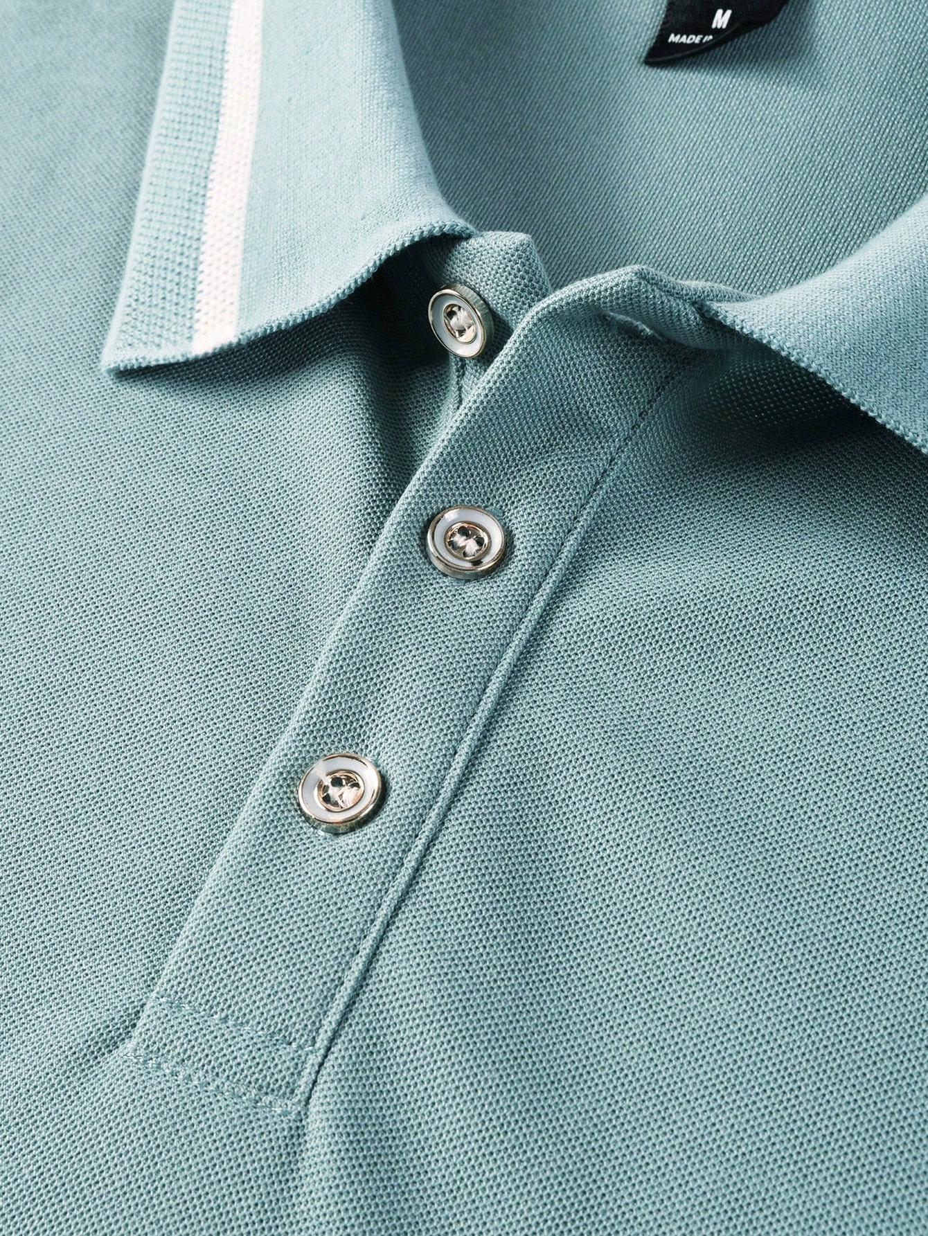 Men's Light Teal Short Sleeve  - Polo Shirt Pique incelemesi ve fiyatı