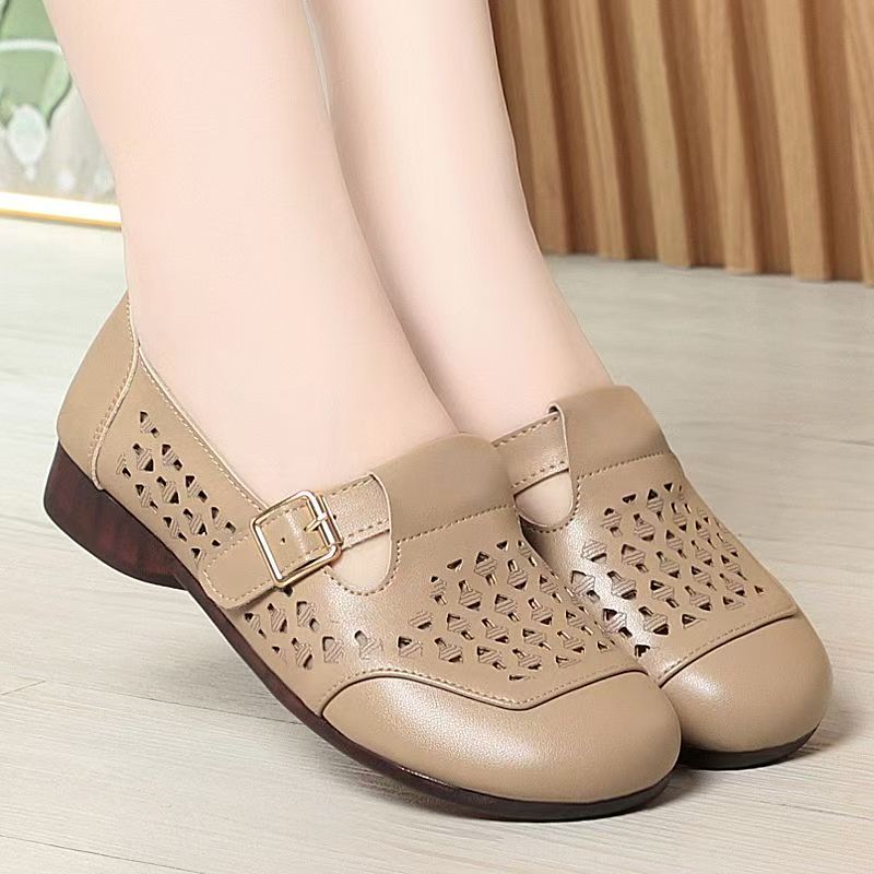 Women's Leather Hollow Out Low - Casual Sandal Leather incelemesi ve fiyatı