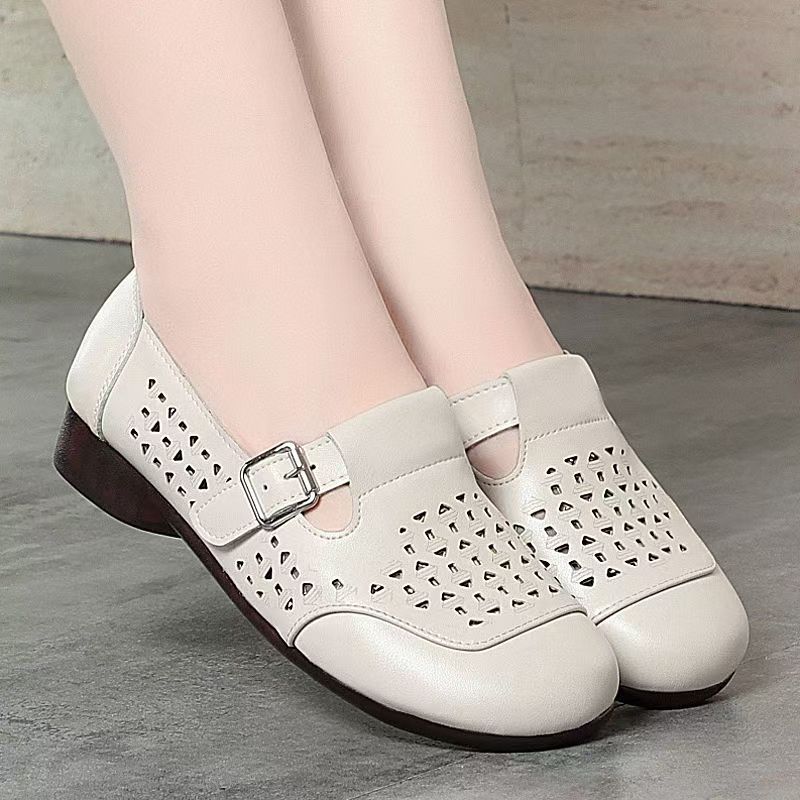 Women's Leather Hollow Out Low - Casual Sandal Leather incelemesi ve fiyatı