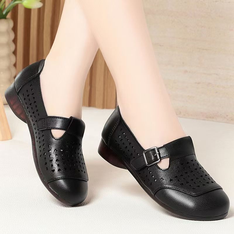 Women's Leather Hollow Out Low - Casual Sandal Leather incelemesi ve fiyatı