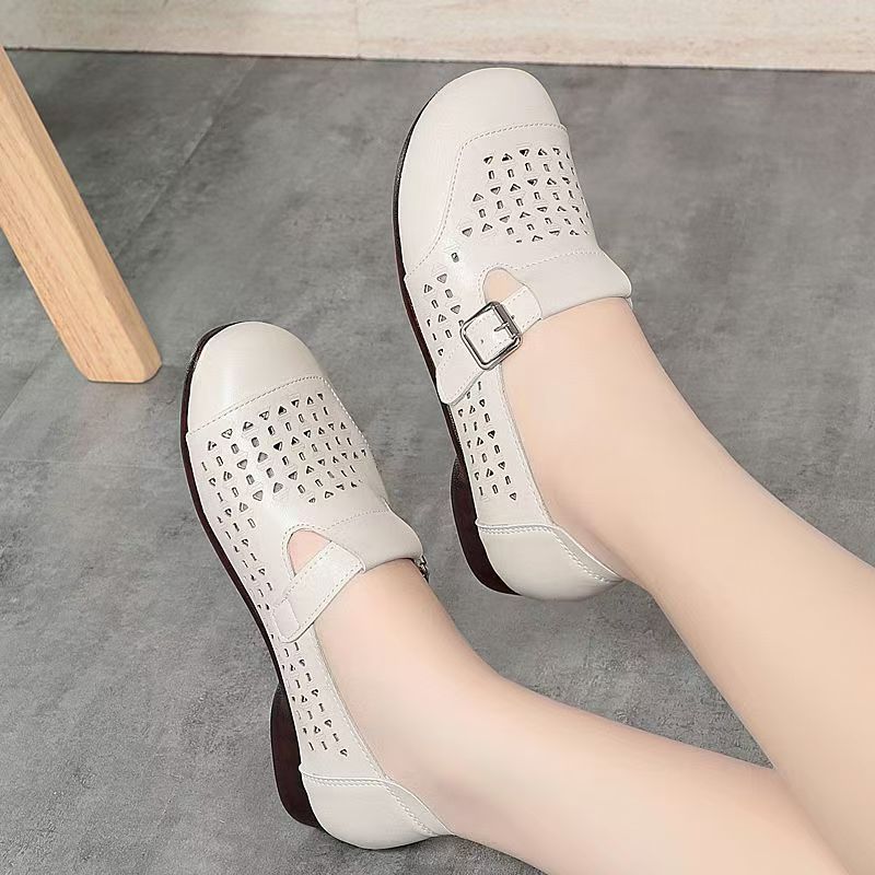Women's Leather Hollow Out Low - Casual Sandal Leather incelemesi ve fiyatı