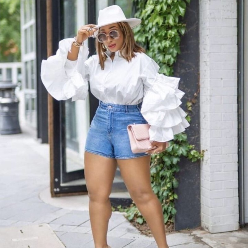 Women White Shirts Solid Full  - Shirt Camp Collar incelemesi ve fiyatı