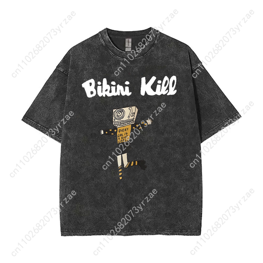 Bikini Kill Retro Wash Tshirt  - Linen Shirt Breathable incelemesi ve fiyatı