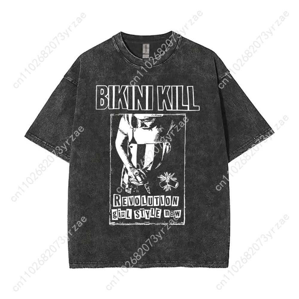Bikini Kill Retro Wash Tshirt  - Linen Shirt Breathable incelemesi ve fiyatı