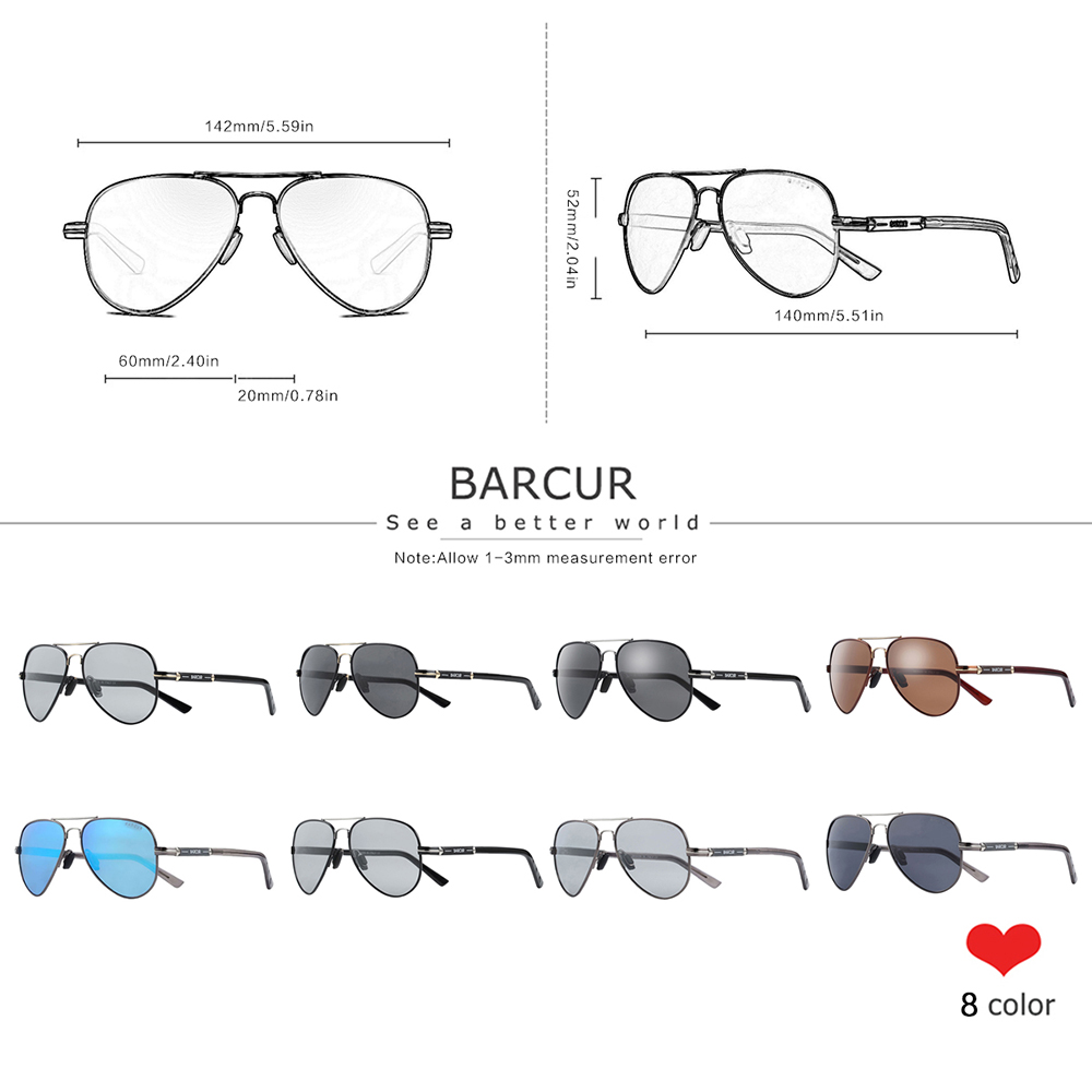 BARCUR Polarized Mens Sunglass - Sunglasses Aviator Polarized incelemesi ve fiyatı