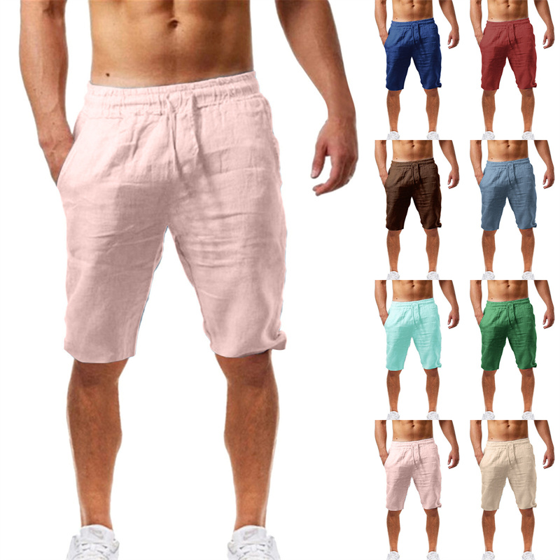 2026 Summer Men's Shorts Cotto - Short Linen Drawstring incelemesi ve fiyatı