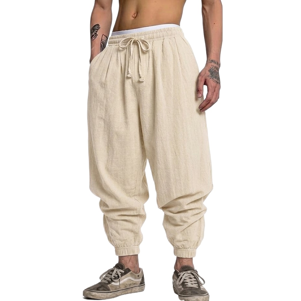 Korean Cotton Linen Trousers A - Short Linen Drawstring incelemesi ve fiyatı