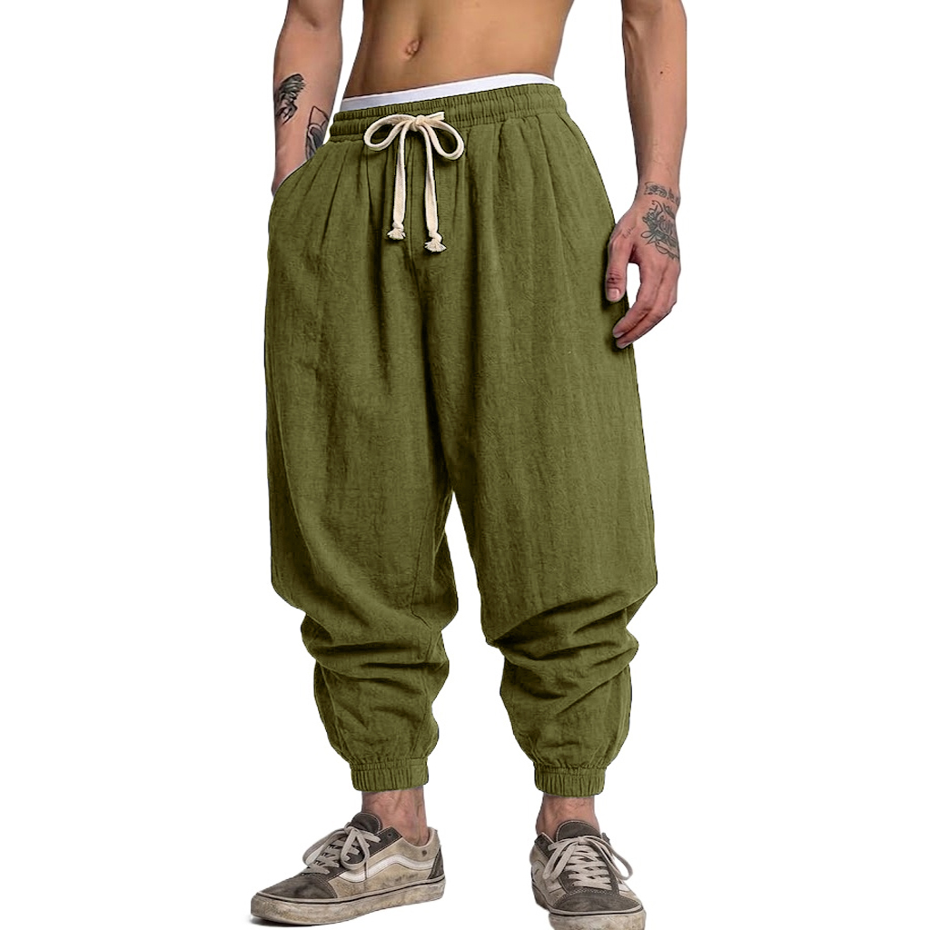 Korean Cotton Linen Trousers A - Short Linen Drawstring incelemesi ve fiyatı