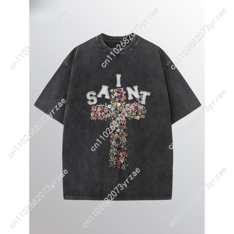 SAINT Retro Tshirt Man Woman H - Linen Shirt Breathable incelemesi ve fiyatı