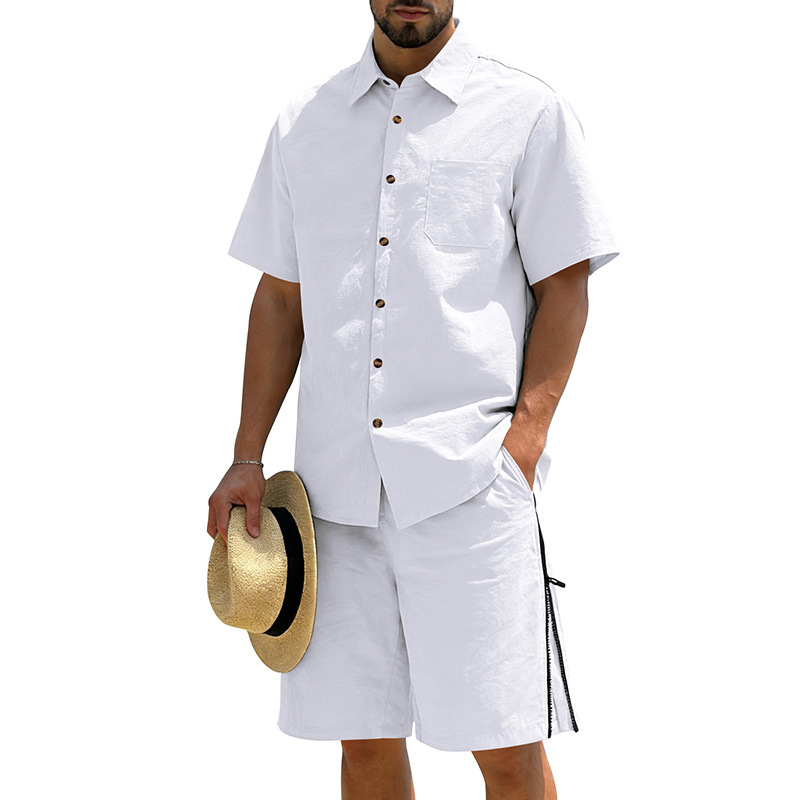 Men's Casual Cotton Linen 2 Pi - Short Linen Drawstring incelemesi ve fiyatı