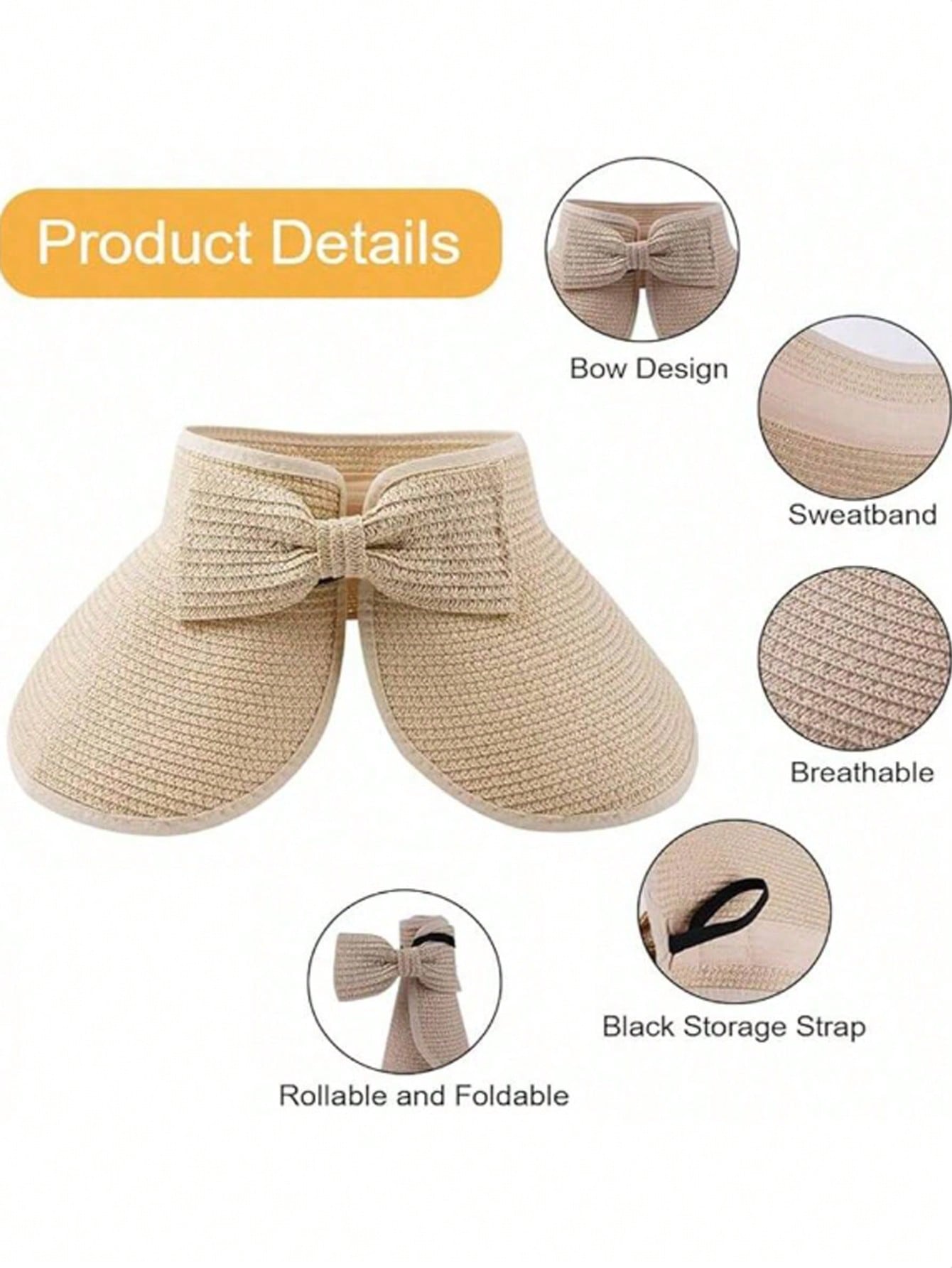 Sun Visor Hats For Women Wide  - Packable Hat Nylon incelemesi ve fiyatı
