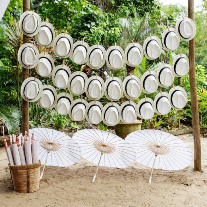 6-36PCS Short Brim Sun Panama  - Bucket Hat Straw incelemesi ve fiyatı
