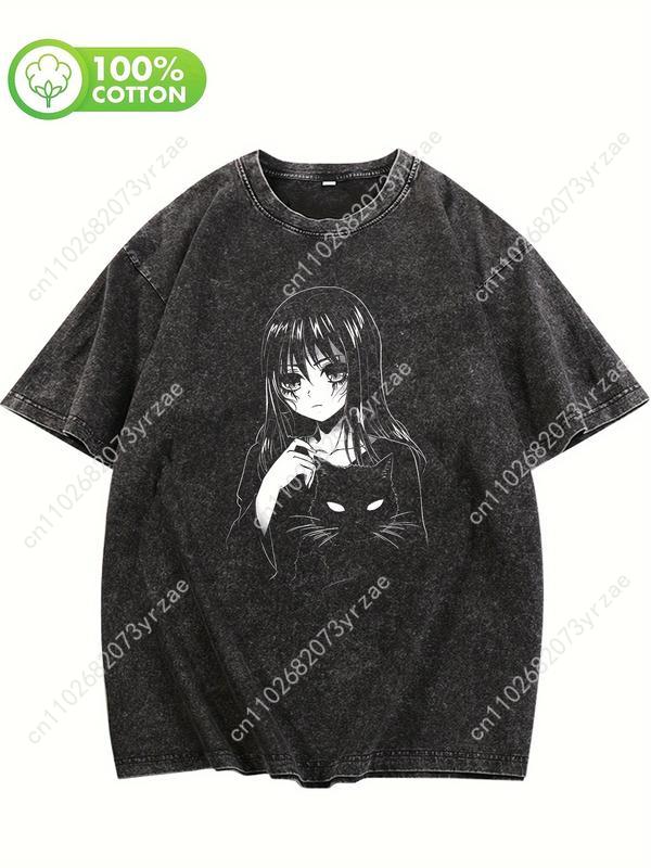 Black Cat Patterns Retro Tshir - Linen Shirt Breathable incelemesi ve fiyatı