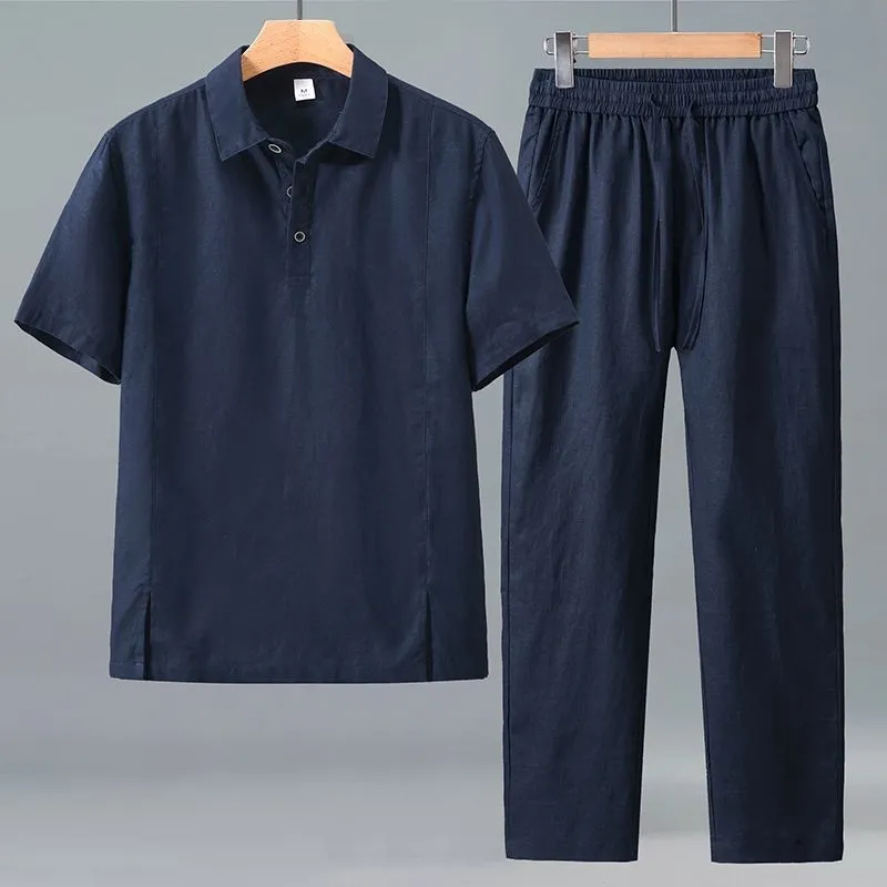 Men Plus Size Summer Linen Two - Short Linen Drawstring incelemesi ve fiyatı