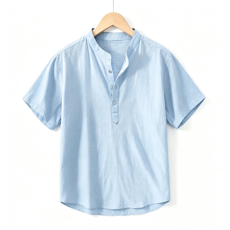 Men Cotton Linen Short-Sleeve  - Linen Shirt Breathable incelemesi ve fiyatı