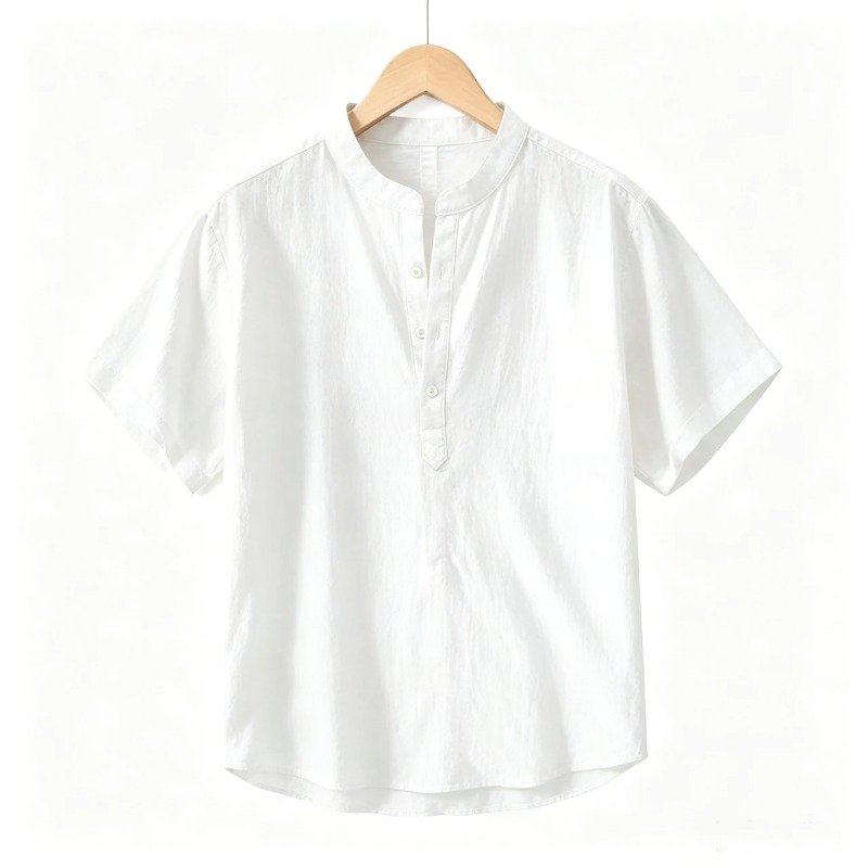 Men Cotton Linen Short-Sleeve  - Linen Shirt Breathable incelemesi ve fiyatı