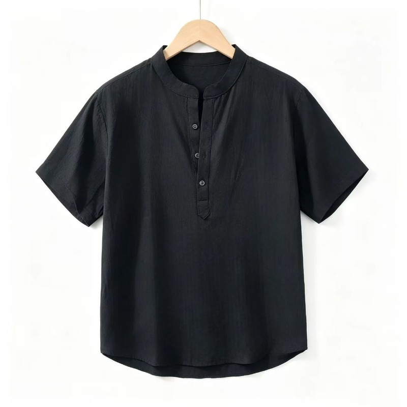 Men Cotton Linen Short-Sleeve  - Linen Shirt Breathable incelemesi ve fiyatı