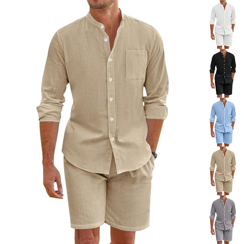 Men's Summer Linen Button up S - Linen Shirt Breathable incelemesi ve fiyatı