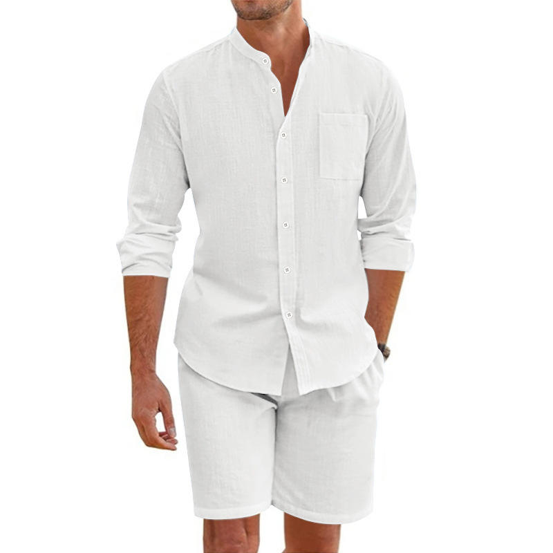 Men's Summer Linen Button up S - Linen Shirt Breathable incelemesi ve fiyatı