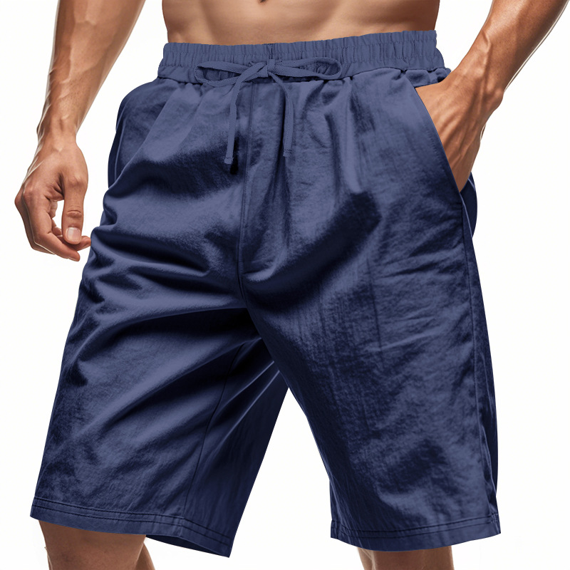 2026 New Men Cotton Linen Beac - Short Linen Drawstring incelemesi ve fiyatı
