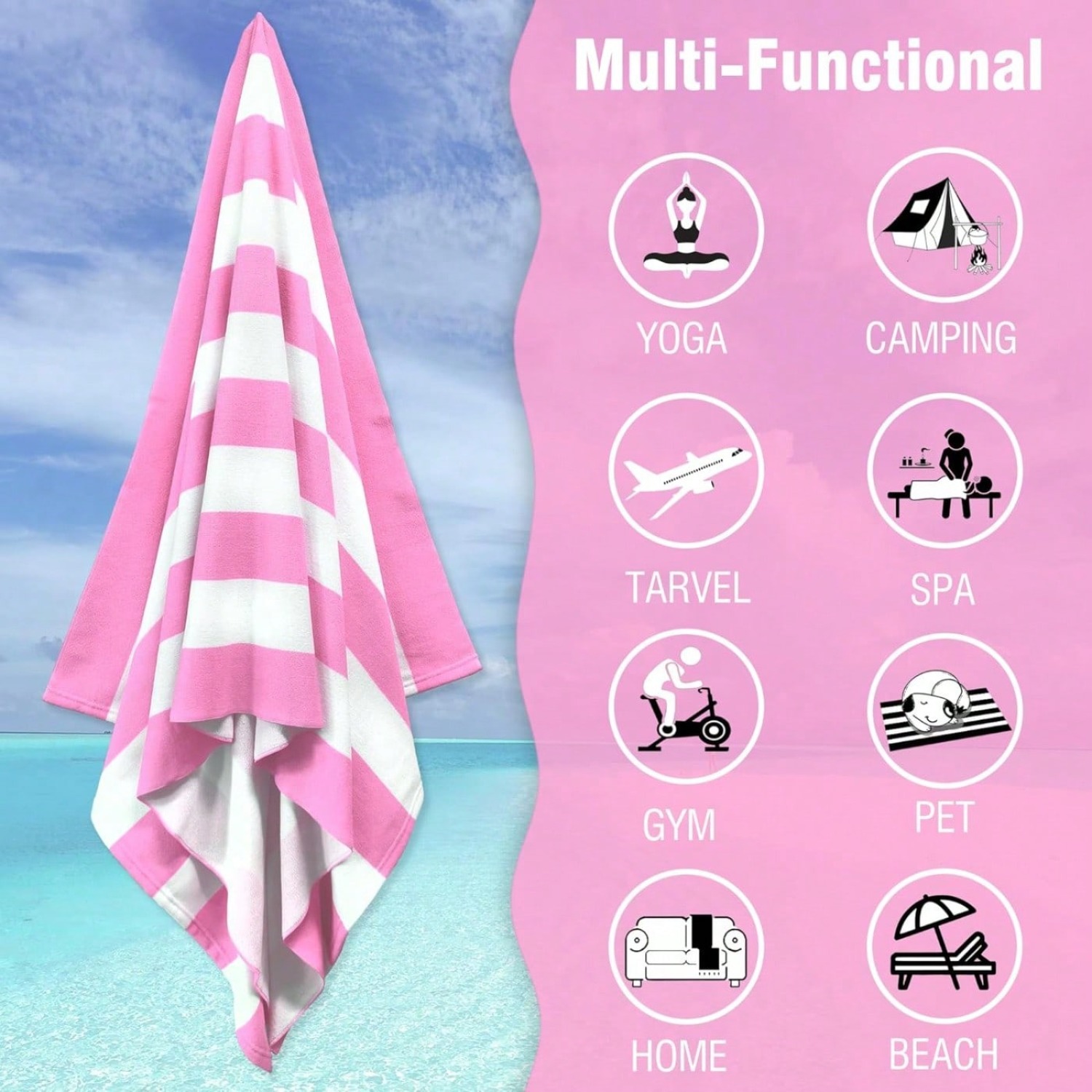 1 PC Large Oversized Beach Tow - Beach Towel Large incelemesi ve fiyatı