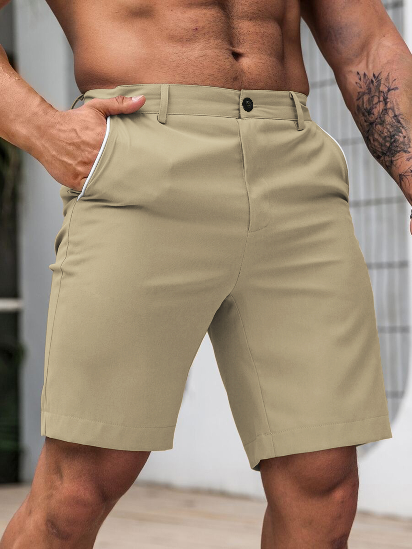 Men's Contrast Trim Chino Shor - Shorts Chino Slim incelemesi ve fiyatı