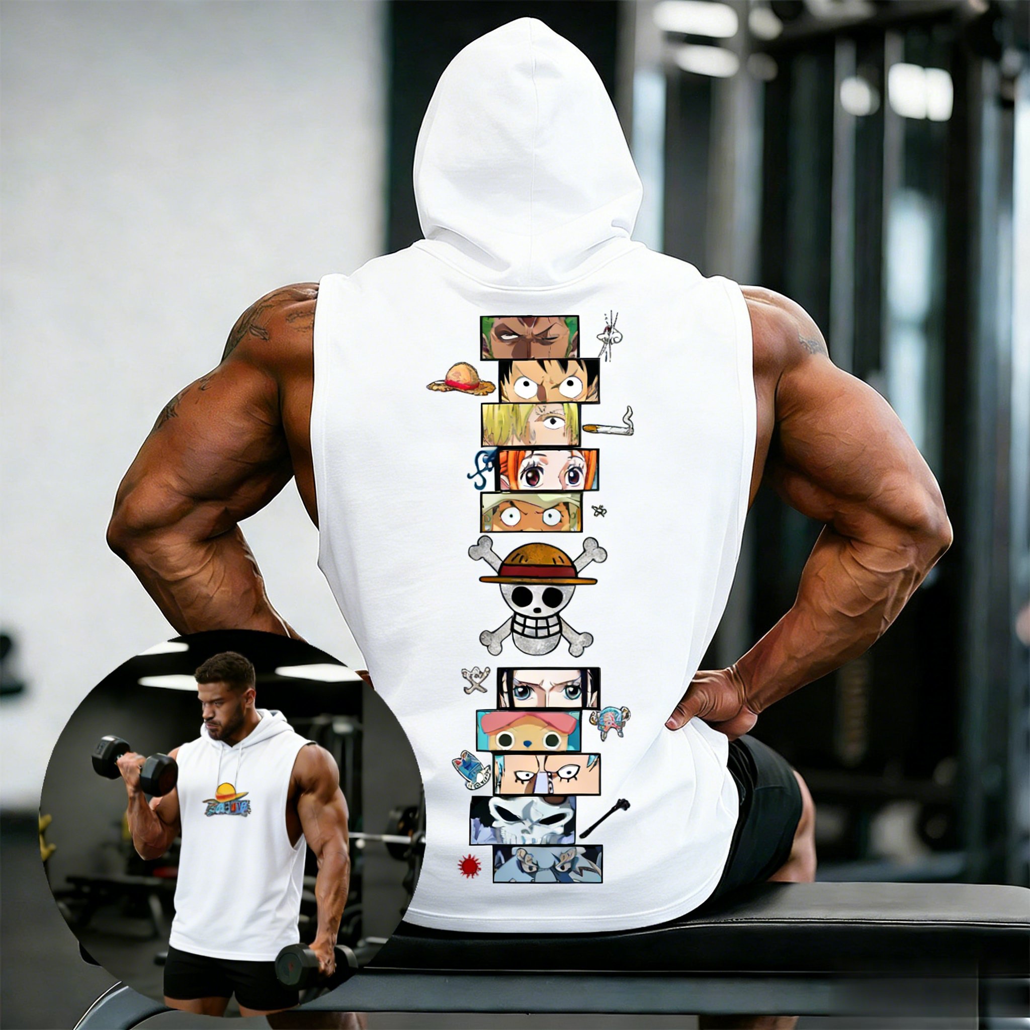 One Piece Anime Hoodie Sleevel - Tank Top Muscle incelemesi ve fiyatı