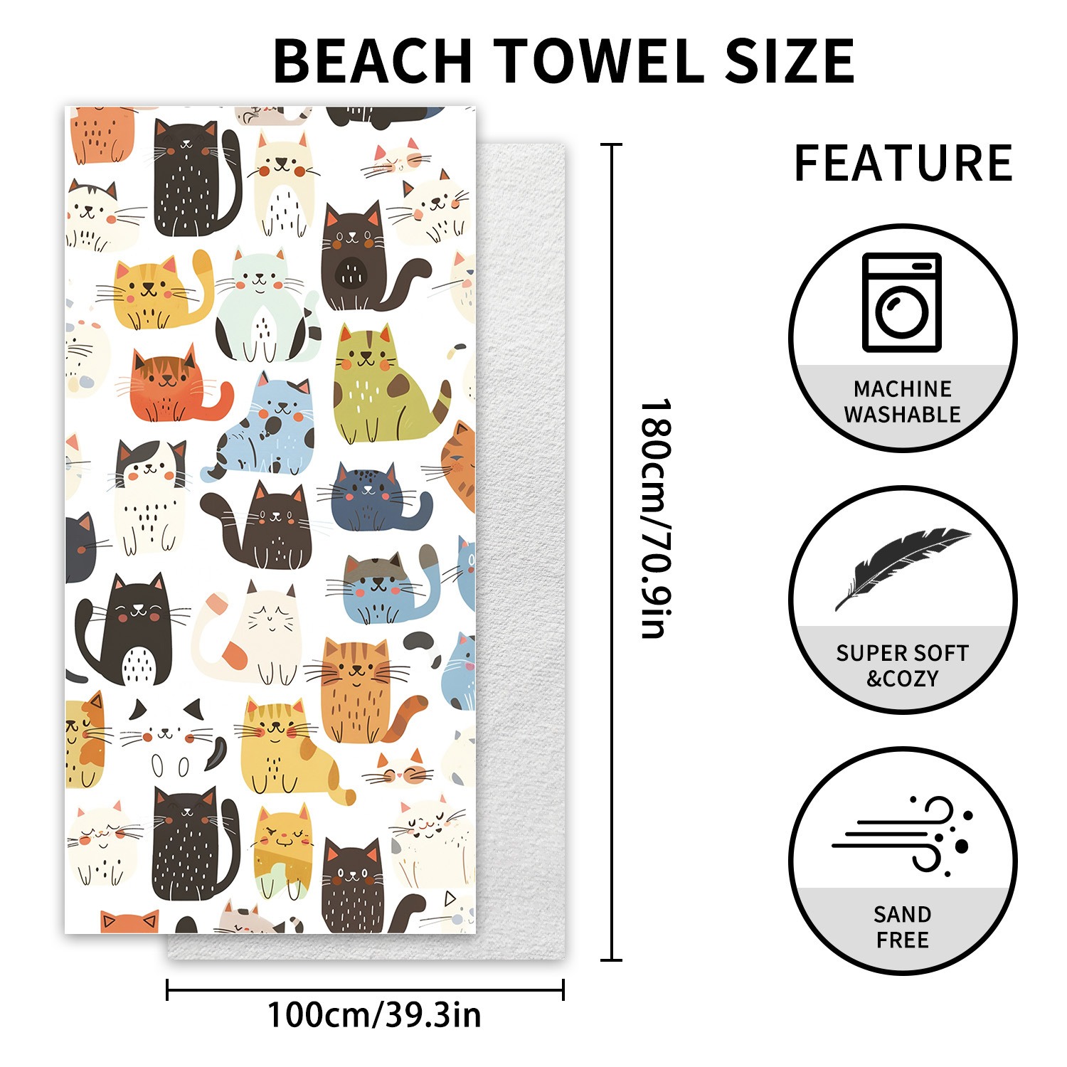 1PC Large Size Beach Blanket M - Beach Towel Large incelemesi ve fiyatı