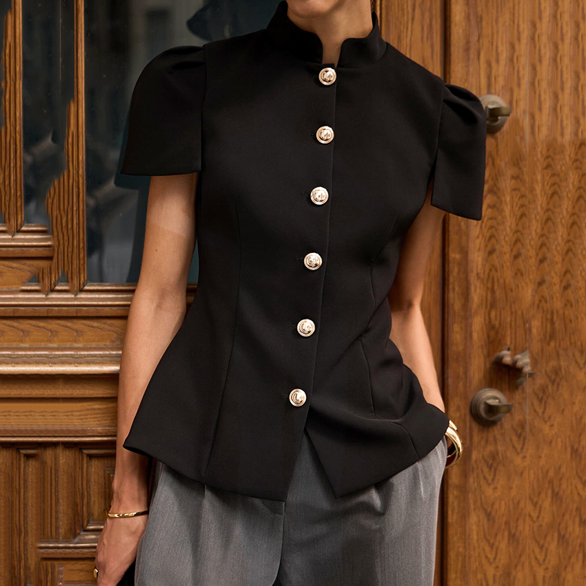 Linad Vintage Black Short Puff - Shirt Camp Collar incelemesi ve fiyatı