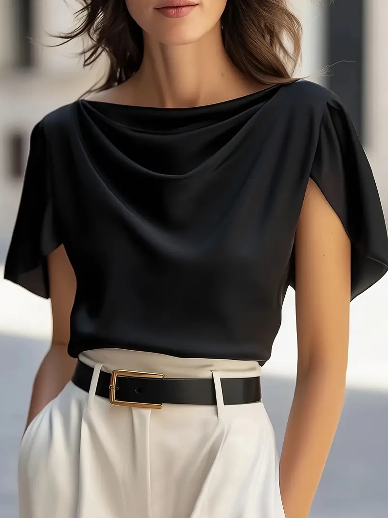 Elegant Draped Collar Butterfl - Shirt Camp Collar incelemesi ve fiyatı