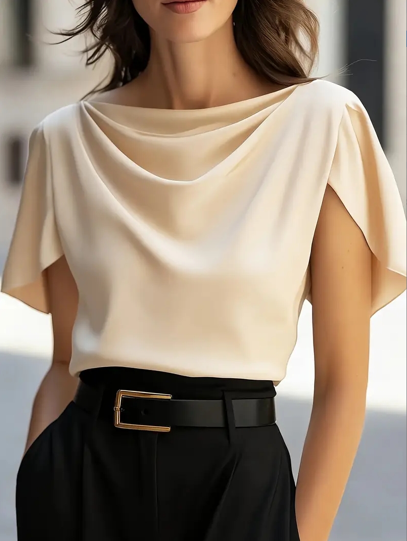 Elegant Draped Collar Butterfl - Shirt Camp Collar incelemesi ve fiyatı