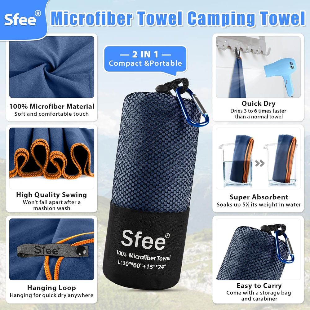 Compact Large Absorbent Travel - Beach Towel Large incelemesi ve fiyatı