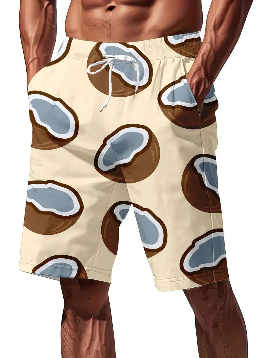 Mens Coconut Print Swim Trunks - Swim Trunk Quick Dry incelemesi ve fiyatı