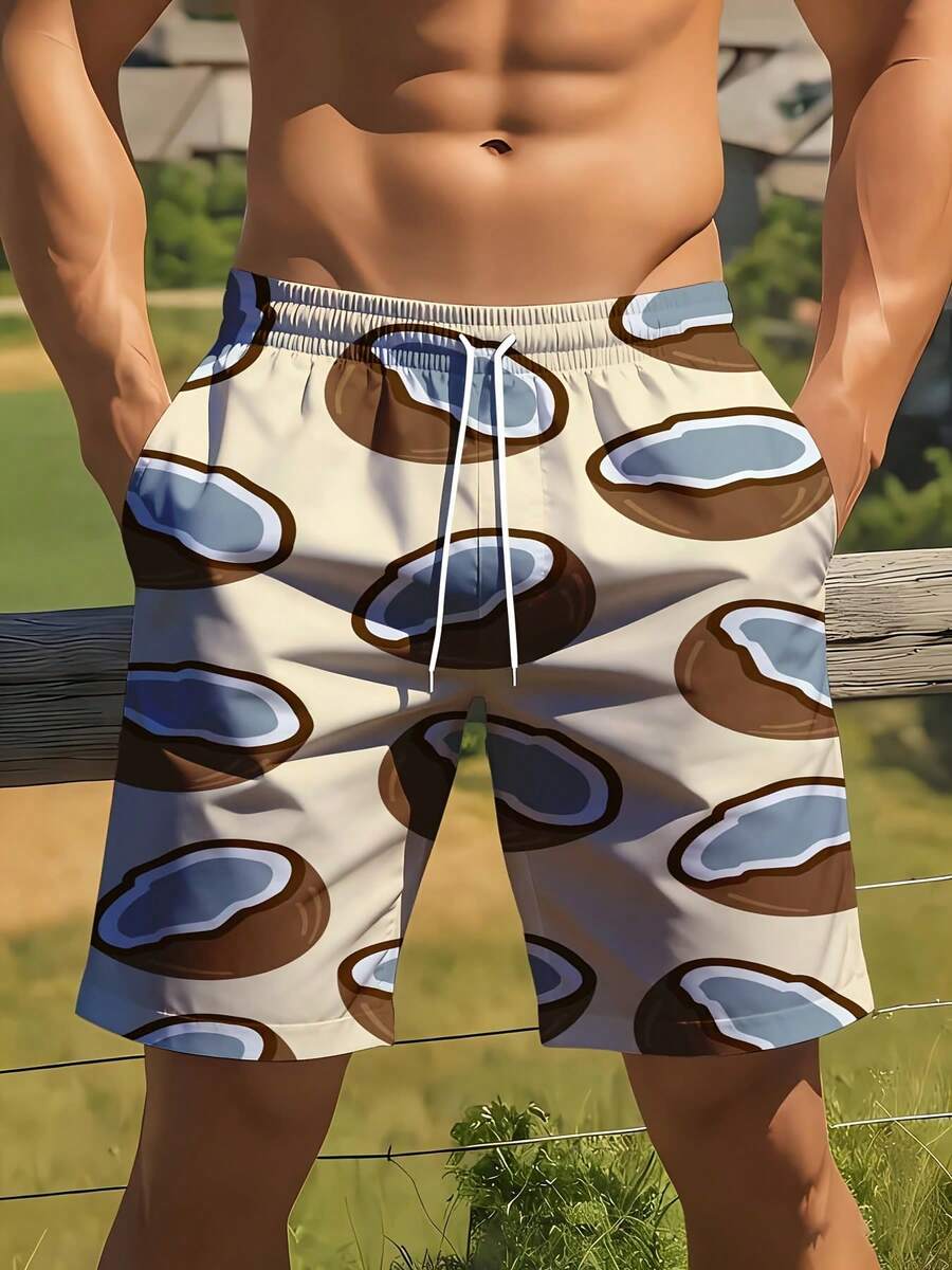 Mens Coconut Print Swim Trunks - Swim Trunk Quick Dry incelemesi ve fiyatı